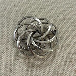 Vintage Adorna Sterling 925 Silver Unique Spiral Round Flower Brooch Pin